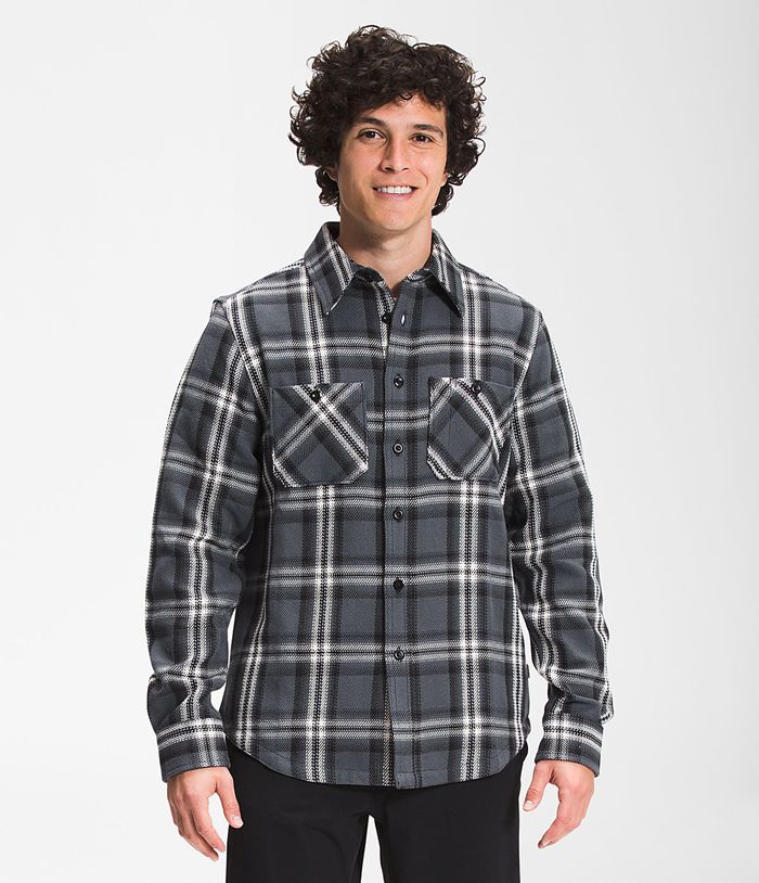 The North Face Mens Shirt Valley Twill Flannel 958ZCUPDI - Grey